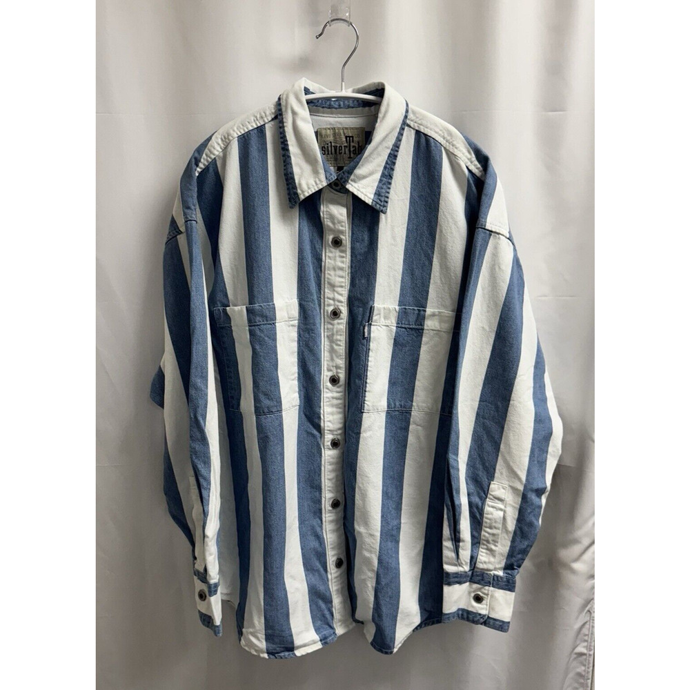 Levi's SilverTab Button Down Oversized Striped Sh… - image 2